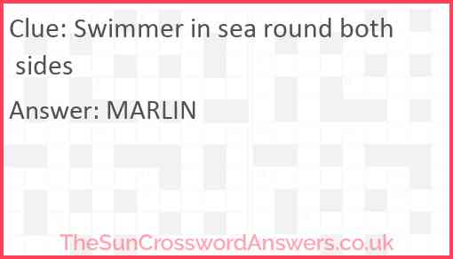 Swimmer in sea round both sides Answer