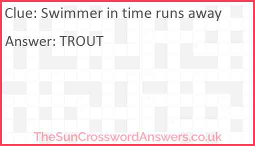 Swimmer in time runs away Answer