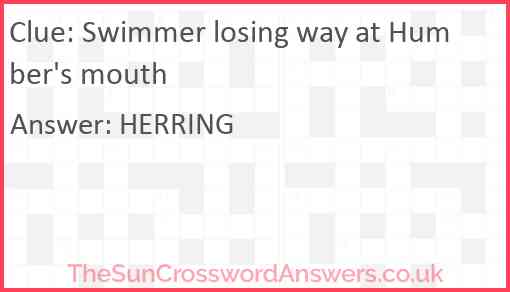 Swimmer losing way at Humber's mouth Answer