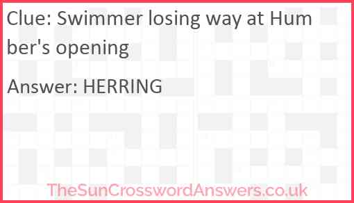 Swimmer losing way at Humber's opening Answer