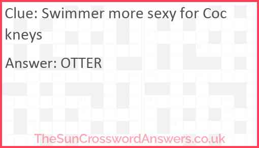 Swimmer more sexy for Cockneys Answer