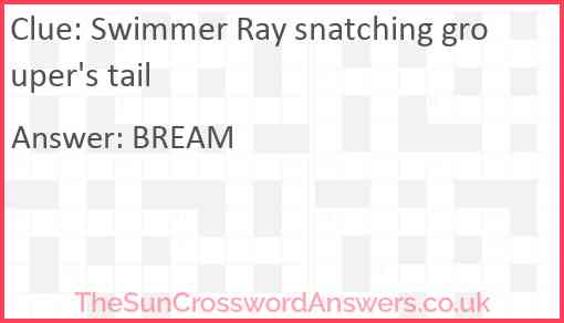 Swimmer Ray snatching grouper's tail Answer