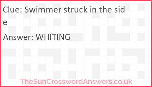 Swimmer struck in the side Answer