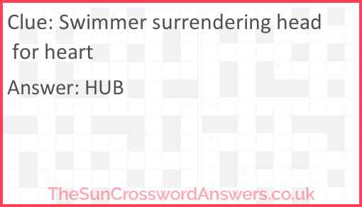 Swimmer surrendering head for heart Answer