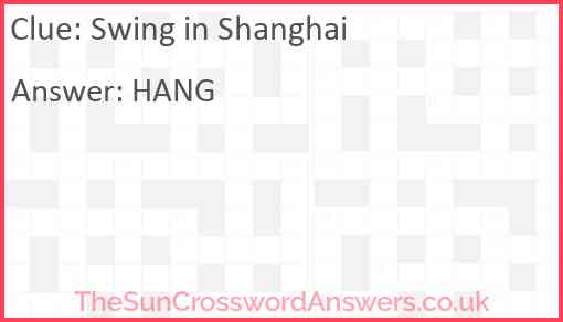 Swing in Shanghai Answer