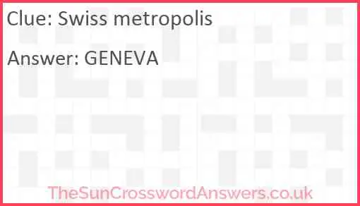 Swiss metropolis Answer