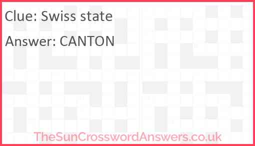 Swiss state Answer