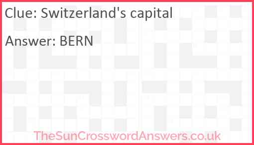 Switzerland's capital Answer