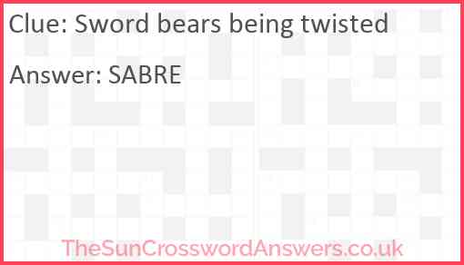 Sword bears being twisted Answer