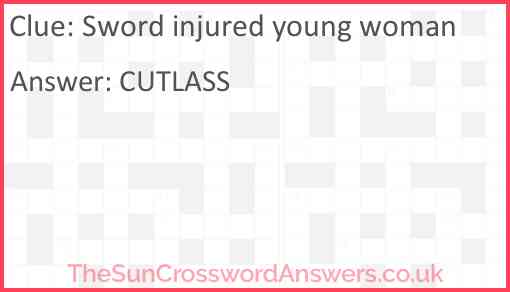 Sword injured young woman Answer