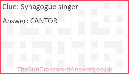 Synagogue singer Answer