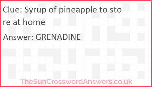 Syrup of pineapple to store at home Answer