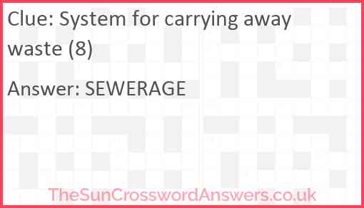 System for carrying away waste (8) Answer