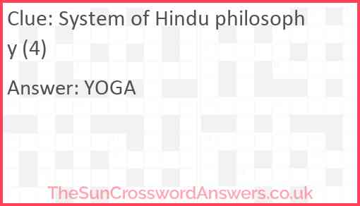 System of Hindu philosophy (4) Answer