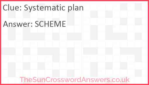 Systematic plan Answer
