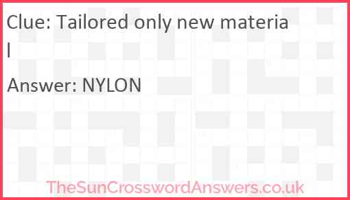 Tailored only new material Answer
