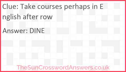 Take courses perhaps in English after row Answer
