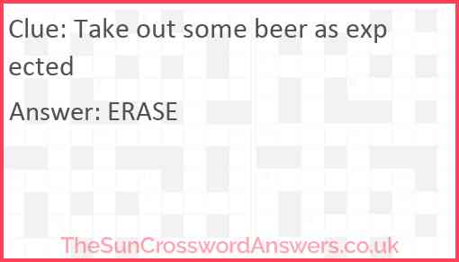 Take out some beer as expected Answer
