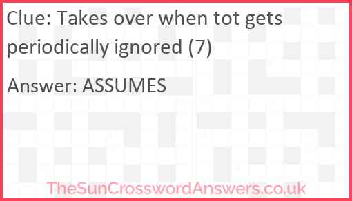 Takes over when tot gets periodically ignored (7) Answer