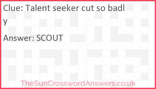 Talent seeker cut so badly Answer