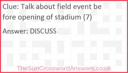 Talk about field event before opening of stadium (7) Answer