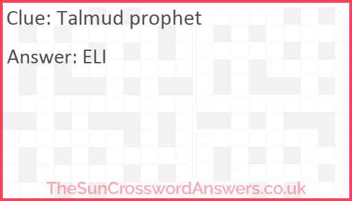 Talmud prophet Answer