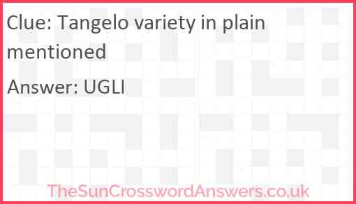 Tangelo variety in plain mentioned Answer