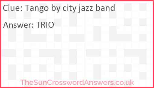 Tango by city jazz band Answer