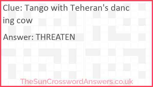 Tango with Teheran's dancing cow Answer