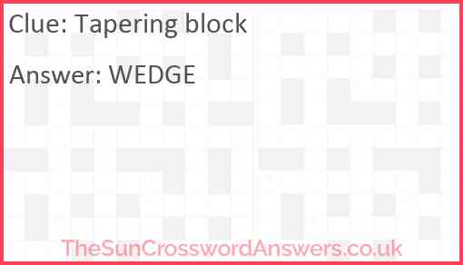Tapering block Answer