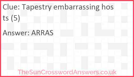 Tapestry embarrassing hosts (5) Answer
