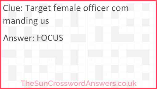 Target female officer commanding us Answer