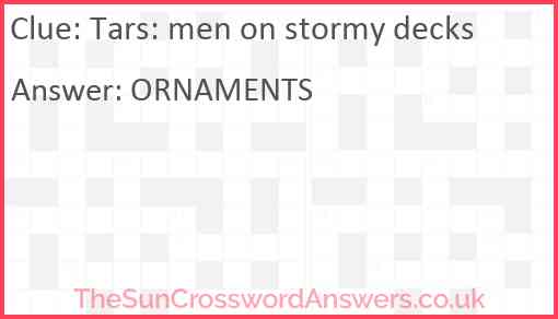 Tars: men on stormy decks Answer