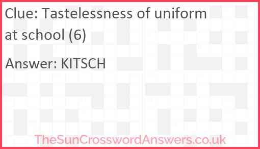 Tastelessness of uniform at school (6) Answer