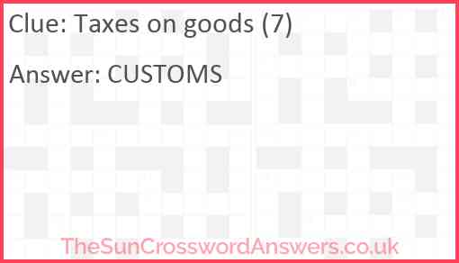 Taxes on goods (7) Answer