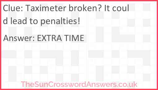 Taximeter broken? It could lead to penalties! Answer