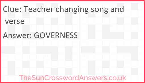 Teacher changing song and verse Answer