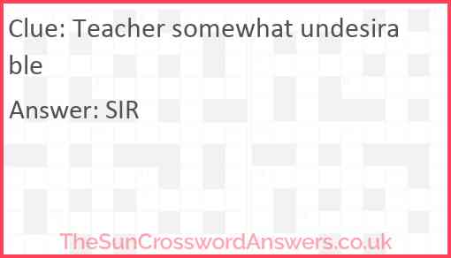 Teacher somewhat undesirable Answer