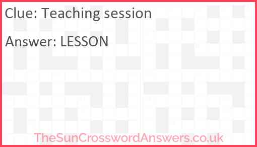 Teaching session Answer