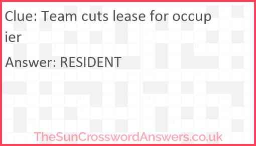 Team cuts lease for occupier Answer