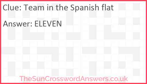 Team in the Spanish flat Answer