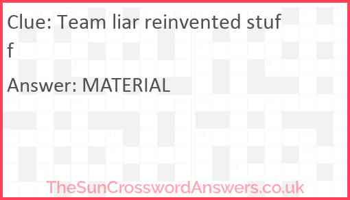 Team liar reinvented stuff Answer