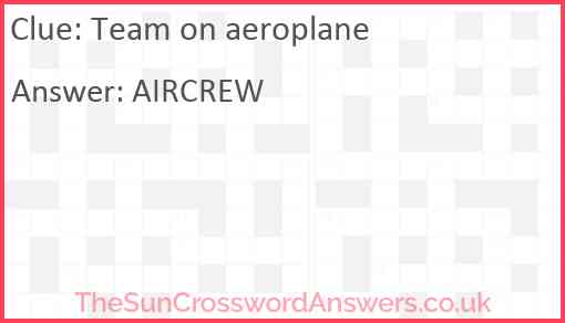 Team on aeroplane Answer