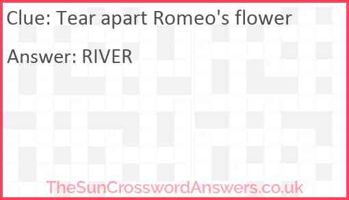 Tear apart Romeo's flower Answer