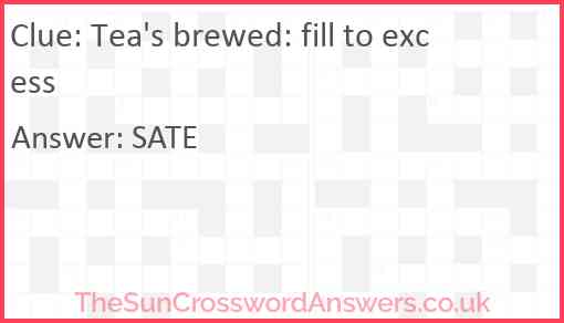 Tea's brewed: fill to excess Answer