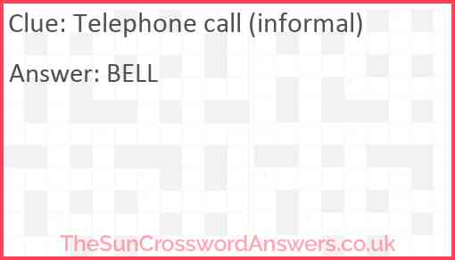Telephone call (informal) Answer