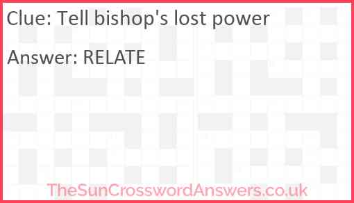 Tell bishop's lost power Answer