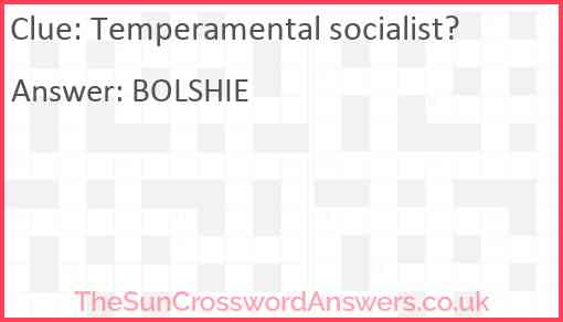 Temperamental socialist? Answer