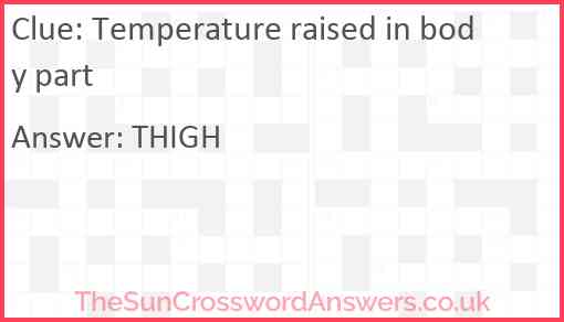 Temperature raised in body part Answer