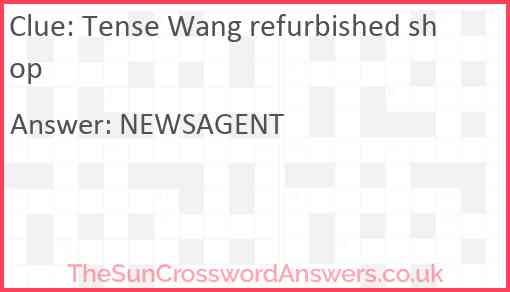 Tense Wang refurbished shop Answer